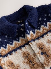 Navy Gingerbread Borg Fleece Shacket (3mths-7yrs) - Image 5 of 5