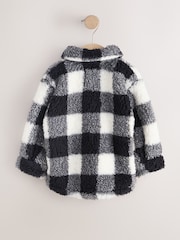 Schwarz/Weiß mit Karos - Shacket aus Teddyfleece (3 M.–7 J.) - Bild 2 von 4