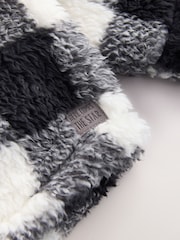 Schwarz/Weiß mit Karos - Shacket aus Teddyfleece (3 M.–7 J.) - Bild 3 von 4