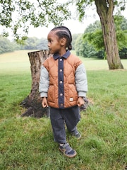 Rust Brown Colourblock Lightweight Quilted Jacket (3mths-7yrs) - Image 1 of 8