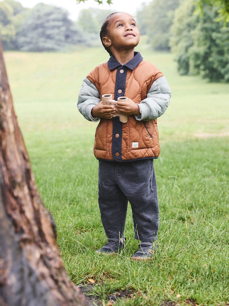 Rust Brown Colourblock Lightweight Quilted Jacket (3mths-7yrs) - Image 2 of 8 Rust Brown Colourblock Lightweight Quilted Jacket (3mths-7yrs) - Image 2 of 8