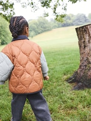 Rust Brown Colourblock Lightweight Quilted Jacket (3mths-7yrs) - Image 3 of 8
