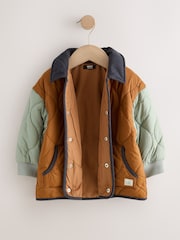 Rust Brown Colourblock Lightweight Quilted Jacket (3mths-7yrs) - Image 5 of 8