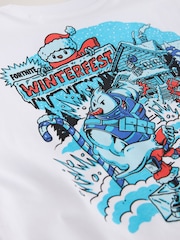 White Fortnite Short Sleeve Christmas T-Shirt (3-16yrs) - Image 4 of 4
