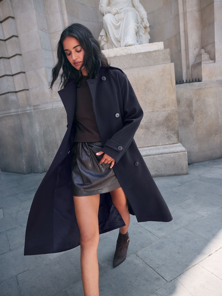 Friends Like These Navy Double Breasted Maxi Coat - Image 1 of 5