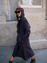 Friends Like These Navy Double Breasted Maxi Coat - Image 3 of 5