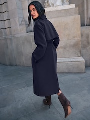 Friends Like These Navy Double Breasted Maxi Coat - Image 5 of 5