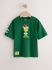 Green The Grinch - Kortærmet Jul T-Shirt (3-16år) - Billede 1 af 7
