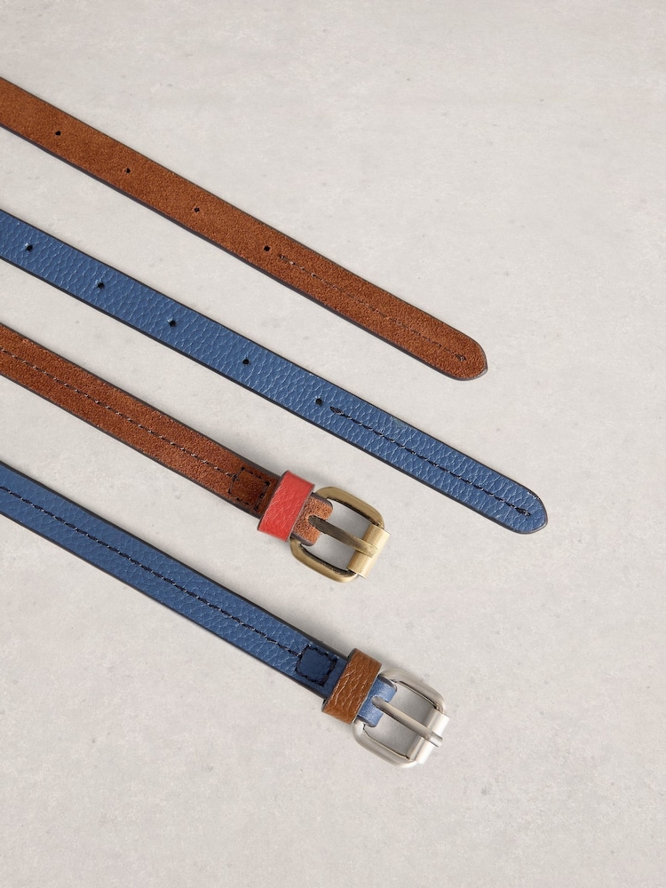 White Stuff Brown/Blue Belts 2 Pack - Image 4 of 4
