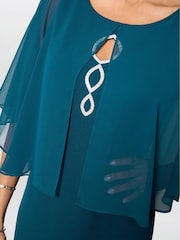 Gina Bacconi Green Cherri Dress With Chiffon Overlay - صورة 5 من 6