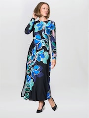 Gina Bacconi Black Eli Floral Print Maxi Dress - Image 11 of 12
