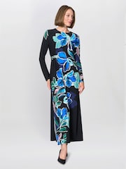 Gina Bacconi Black Eli Floral Print Maxi Dress - Image 9 of 12