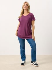 Yours Curve Purple Short Sleeve Core T-Shirts 5 Pack - Image 3 of 7
