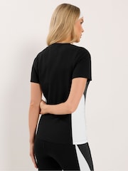Long Tall Sally Black Active Colour Block Short Sleeve Top - Image 3 of 5