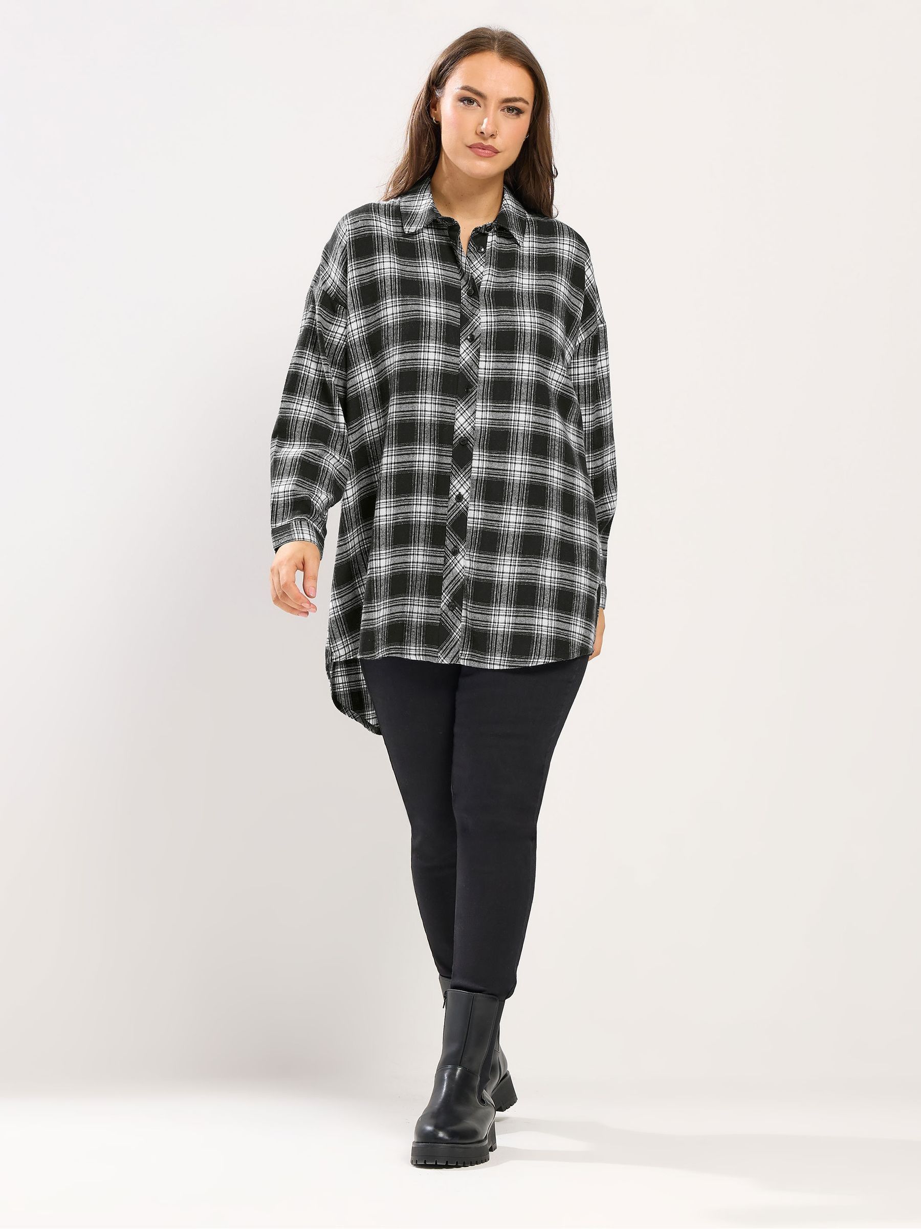 Buy Yours Curve Black Oversized Check Shirt from Next South Africa