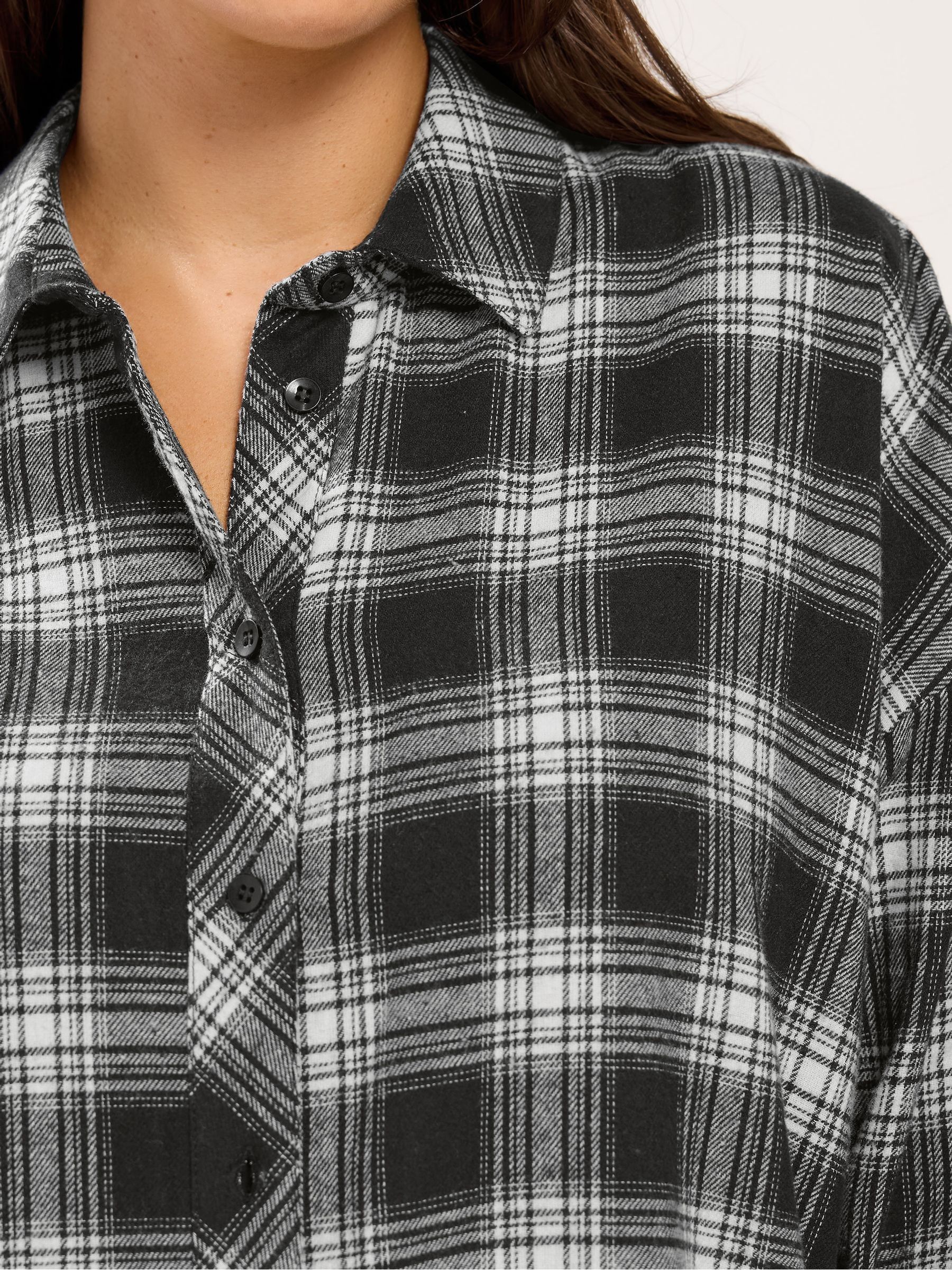 Buy Yours Curve Black Oversized Check Shirt from the Next UK