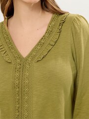 M&Co Green Frill Detail Trim Top - Image 4 of 5