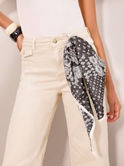 Ecru Scarf Culotte Jeans - Image 4 of 5