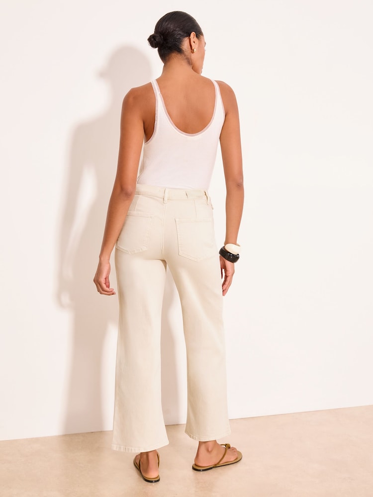 Ecru Scarf Culotte Jeans - Image 5 of 5 Ecru Scarf Culotte Jeans - Image 5 of 5