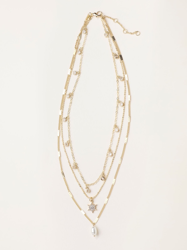 FatFace Layered Sparkle Necklace - 画像 1 / 3