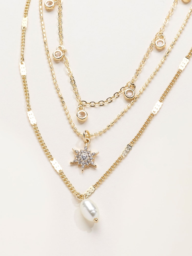 FatFace Layered Sparkle Necklace - 画像 2 / 3