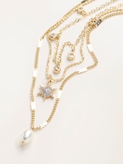 FatFace Layered Sparkle Necklace - Larawan 4 ng 4