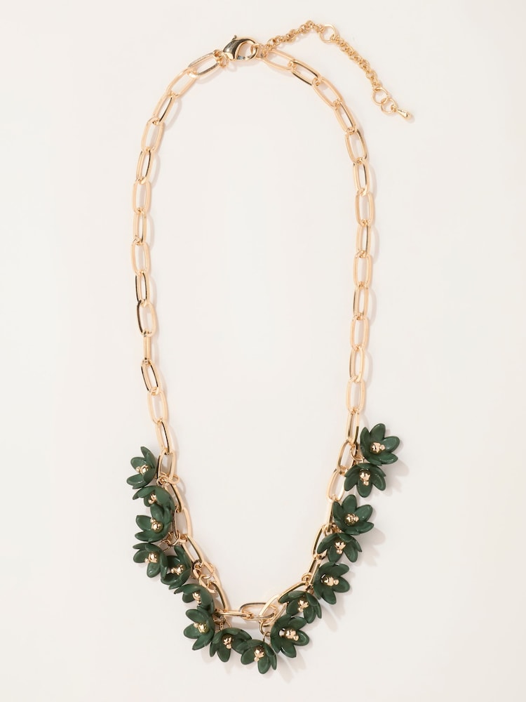 FatFace Green Statement Party Necklace - Image 1 of 2 FatFace Green Statement Party Necklace - Image 1 of 2