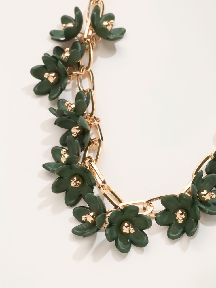 FatFace Green Statement Party Necklace - Image 2 of 2 FatFace Green Statement Party Necklace - Image 2 of 2