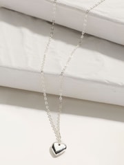 FatFace Silver Sterling Silver Heart Necklace - Image 3 of 4