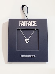 FatFace Silver Sterling Silver Heart Necklace - Image 4 of 4
