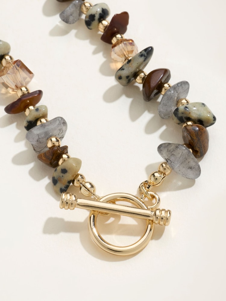 FatFace Brown T Bar Bracelet - Image 2 of 2 FatFace Brown T Bar Bracelet - Image 2 of 2
