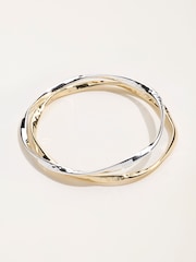 FatFace Gold Silver Tone 2 Pack of Bangles - Image 1 of 4