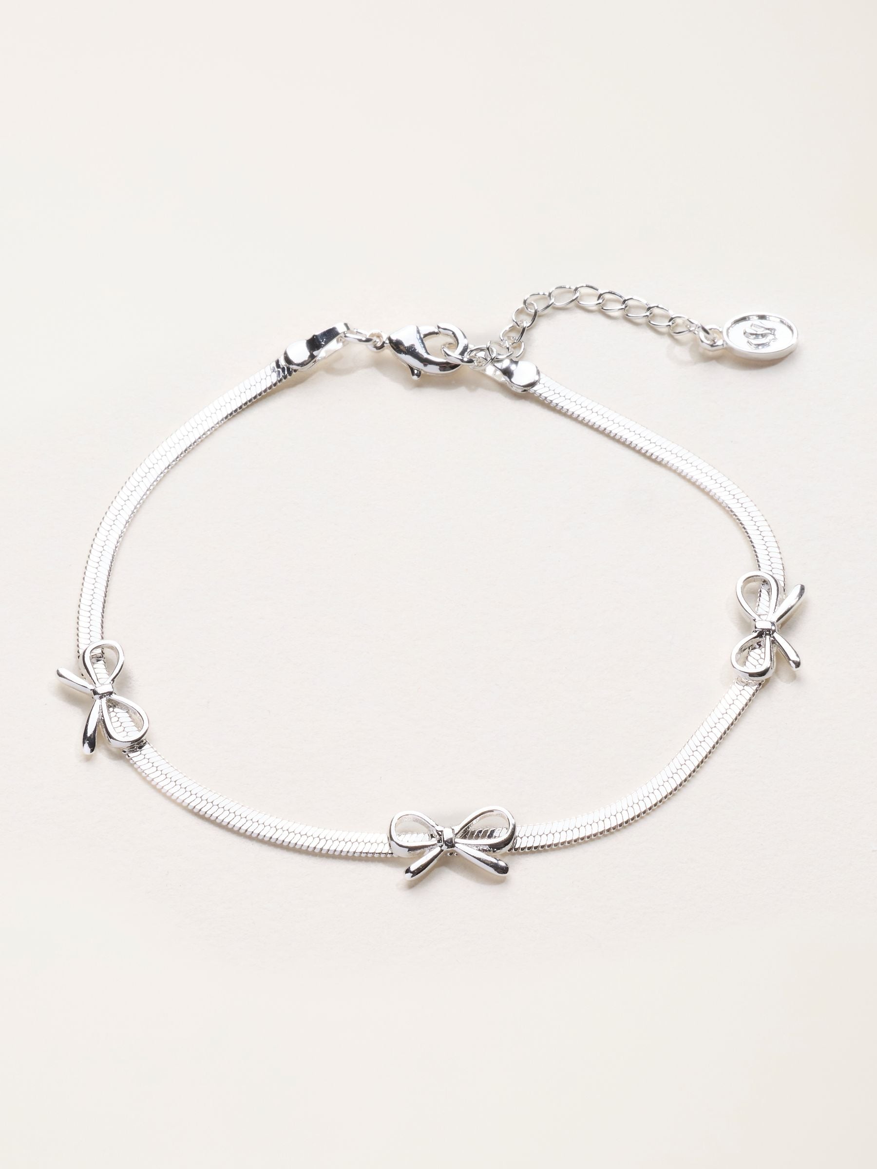 FatFace Silver Tone Bow Bracelet