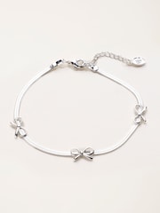 FatFace Silver Tone Bow Bracelet - Image 1 of 5