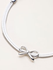 FatFace Silver Tone Bow Bracelet - Image 2 of 5