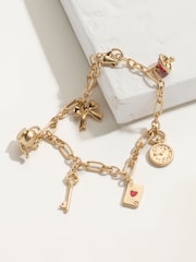 FatFace V&A | FatFace Gold Tone Charm Bracelet - Image 3 of 3