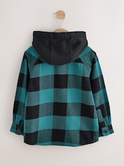Teal Blue Check Long Sleeve Hooded Shirt (3-16yrs) - Image 6 of 8