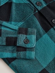 Teal Blue Check Long Sleeve Hooded Shirt (3-16yrs) - Image 8 of 8