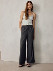 Grey V-Neck Ribbed Lace Trim Vest - Image 2 of 8