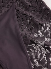 Chocolate Brown High Waist High Leg Ultimate Comfort Lace Knickers 3 Pack - Image 7 of 8