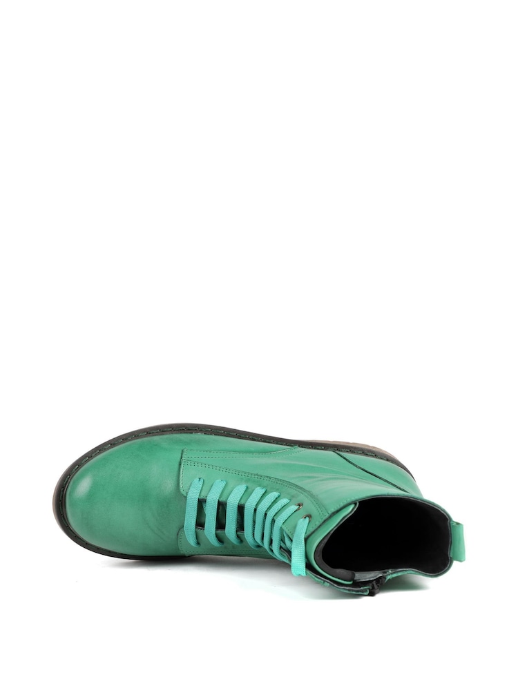 Pavers Green All Leather Block Heel Ankle Boots - Image 5 of 5 Pavers Green All Leather Block Heel Ankle Boots - Image 5 of 5