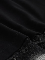 smALLSAINTS Black Lace Trim T-Shirt - Image 5 of 6