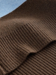 Blue/Chocolate Brown Stripe Supersoft Bomber Cardigan - Image 6 of 8