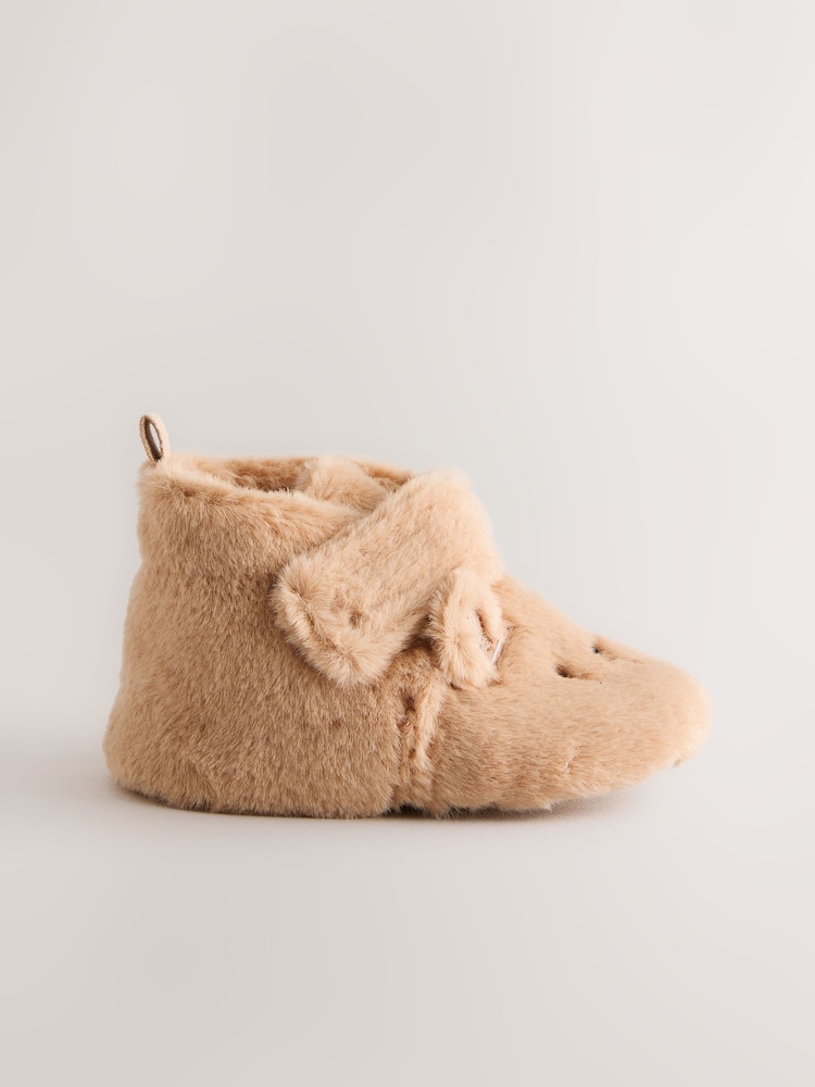 Tan Brown Bear Baby Slipper Wrap Boots (0-2mths) - Image 2 of 4