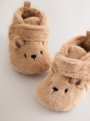 Tan Brown Bear Baby Slipper Wrap Boots (0-2mths) - Image 3 of 4