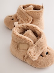 Tan Brown Bear Baby Slipper Wrap Boots (0-2mths) - Image 4 of 4