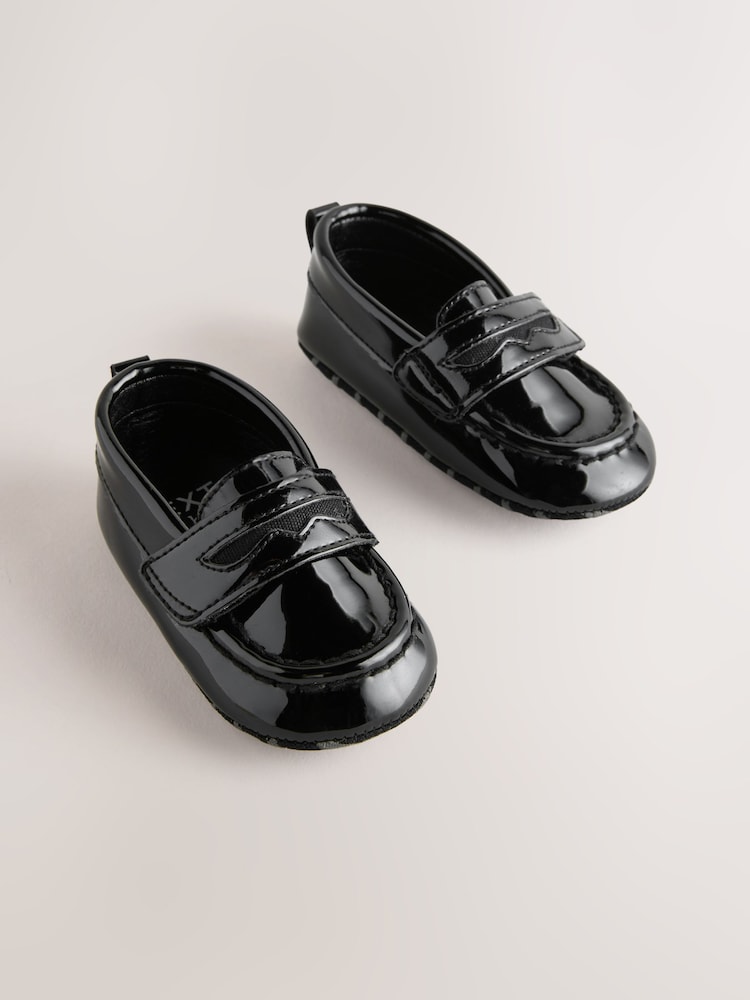 Black Patent Baby Shoes (0-2mths) - Image 1 of 5 Black Patent Baby Shoes (0-2mths) - Image 1 of 5
