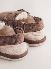 Шоколадты қоңыр - Touch Fastening Fur lined Clogs (0-2mths) - 5суретінің 4 суреті