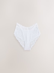 White High Waist High Leg Ultimate Comfort Lace Knickers 3 Pack - Image 2 of 6