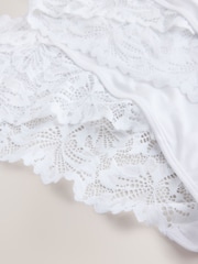 White High Waist High Leg Ultimate Comfort Lace Knickers 3 Pack - Image 5 of 6